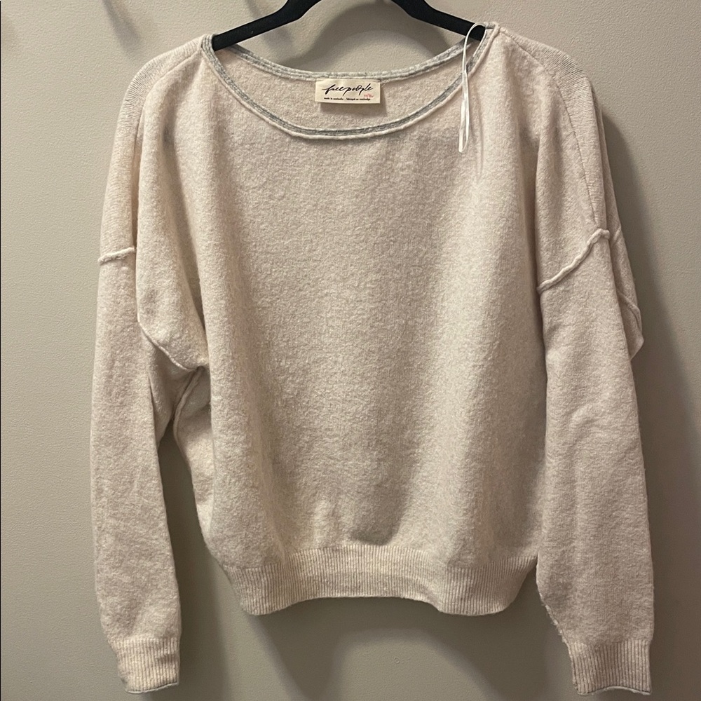 Free People Soft Cream Crew Neck Sweater